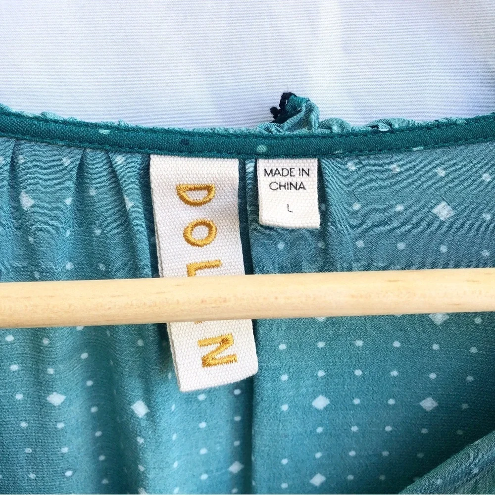 ANTHROPOLOGIE | DOLAN COLLECTION LUCILLE EMBROIDERY RUFFLE PRINTED BLOUSE LARGE - Picture 6 of 9